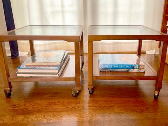 Pair Of Mid Century Drexel Et-Cetera Walnut Tables