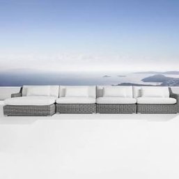 A Montauk 4 Piece All Weather Wicker Sectional - Arhaus - Outdoor