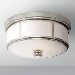 A Pair Of Harbour Point Polished Nickel Ceiling Lights - Room 2 & 2A