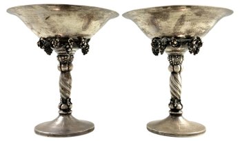 Pair Of Possibly Georg Jensen Sterling Silver Compote Bowls (35.895 Troy Oz)