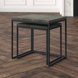 Four Hands Harlow Nesting End Tables -  Metal And Gravestone - A