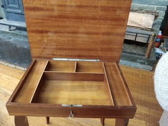 Inlay Music Box Table/ Jewelry Box  Made In Italy By A Fine Craftsman 17.5high, Tabletop 14.75 By 10.5
