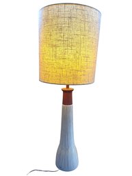 Signed Mid Century Modern  By Gordon & Jane Martz 38' Tall Pottery And Wood Table Lamp .