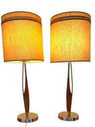Pair Of Mid Century Modern Table Lamps. 37' Tall