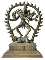 Large Vintage Bronze Natraj Jali, Dancing Shiva's Sculpture. 22' Tall