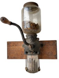 Antique Wall Mounted Coffee Grinder.