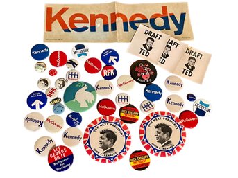 Collection Of Vintage Political & Protest Buttons And Other Campaign Memorabilia