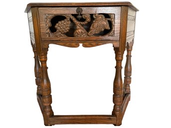 Vintage Carved Oak ,Jacobean  Revival Style Console Table. Jamestown Lounge Co' Feudal Oak ?