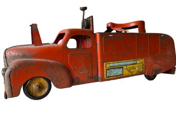 Vintage Marx, Pressed Steel Ride On Fire Truck. 30.5' Long