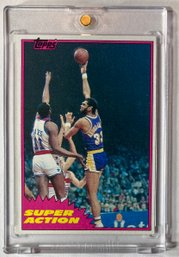 HOF Kareem Abdul-Jabbar 1981 Fleer 'Super Action' Base #106