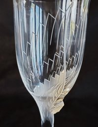 LALIQUE WINE GLASSES 8' ANGE ANGEL WING FACE 8'