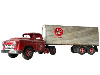 Vintage Marx Pressed Steel A&P Toy Truck. 28' Long