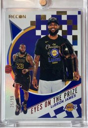 LeBron James 2020-21 Panini-Recon 'EYES ON THE PRIZE' Blue Parallel SSP/99