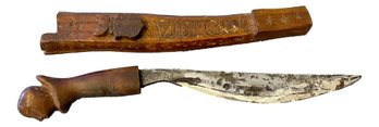 WWI Trench Art Carved Wood Victory Knife