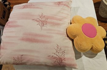 Giant Down Pillow And Flower Pillow.