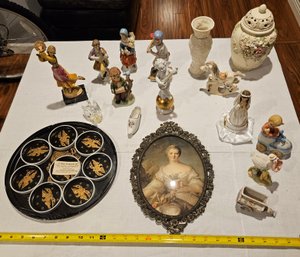 Box Lot Of Small Figurines Group Of Vintage Porcelain Figurines