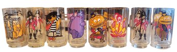 Group Of 8 Vintage 1977 McDonalds Action & Collector Series Glasses