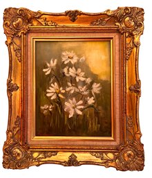 Original Floral Painting Signed By Artist In A Beautiful Golden Ornate Frame