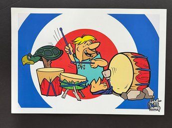 Barny Flintstones On Drums By Keith Caramellio  Iris Print