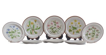 TAKAHASI JAPENESE SPACKLED STONEWARE-WILDFLOWER SET (8 PCS)