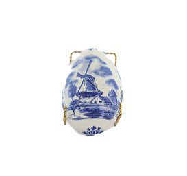 GENUINE HOLLAND DELFT HAND PAINTED CHINA EGG TRINKET