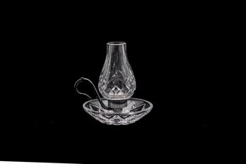 RARE WATERFORD HURRICAN VOTIVE CANDLEHOLDER W/SILVER HANDLE