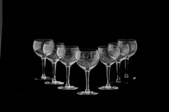 LENOX CRYSTAL STEMMED ETCHED STARBURST CORDIAL/APERTIF COUPE