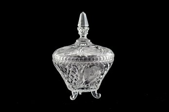 POLAND IMPERLUX LEAD CRYSTAL CANDY DISH WITH LID