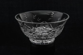 WEDGEWOOD DIAMOND CUT CRYSTAL BOWL-MAKERS MARK ON FRONT