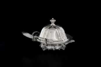 PAIRPOINT CO. NEW BEDFORD MA SILVERPLATE DOME COVERED BUTTER DISH