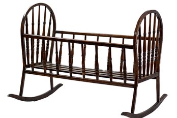 MCM  WALNUT BABY ROCKER CRADLE