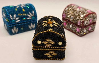 3 Bedazzled Trinket Boxes