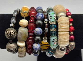 Handmade Multi-color Beaded Stretch Bracelets