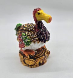 Multicolor Austrian Crystal, Enameled Bird-shaped Trinket Box