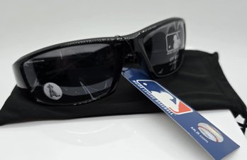 MLB Chrome Wrap Black/Grey Los Angeles Angels Sunglasses With Pullstring Case