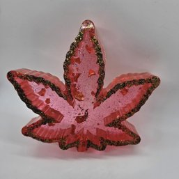 Really Cool Handmade Pink Pot Leaf Ashtray Made Of Resin