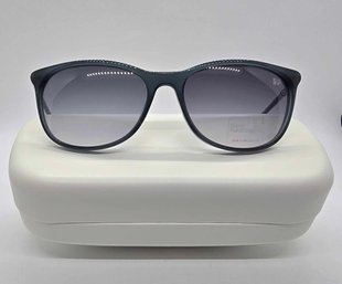 DVF Katherina Teal Frame Grey Gradient Lens Sunglasses With Branded Case