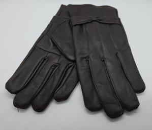 Soft And Warm Brown Leather Gloves