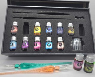 Multicolor Ink Glass Pen Boxed Set