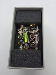 Heidi Daus 4 Bracelet Set With Aurora Borealis Crystals