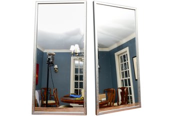 Pair Of Silver Framed Wall Mirrors