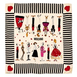 Olive Oyl Moschino 1990's Silk Scarf