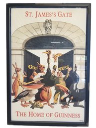 Framed St. James Gate John Gilroy Guiness Beer Shop Print Wall Hanging