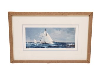 Gerald Lubeck Artist Proof Framed Signed Seaward Boating Seascape Lithograph