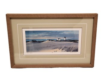 Gerald Lubeck Beacon Light Artist Proof Framed Signed Lighthouse Beach Lithograph