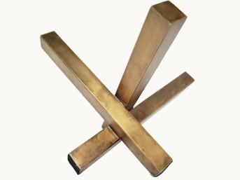 Iron With Brass Finish Intersecting Geometric Tabletop Sculpture From Regina Andrew Detroit