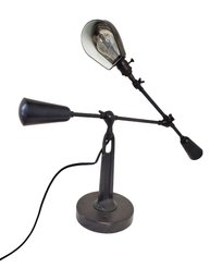 Heavy One Light Adjustable Desk Lamp In Bronze By Ralph Lauren From The RL 67 Collection