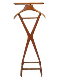 Mid Century Modern Fratelli Reguitti Beechwood & Brass Valet Stand - Made In Italy