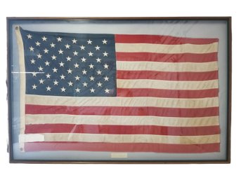 Antique American Flag Glass Framed