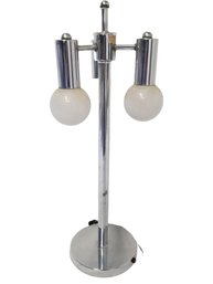 Robert Sonneman Lamp Mid Century Modern Vintage Chrome & Three Arm Globe Shade Lamp